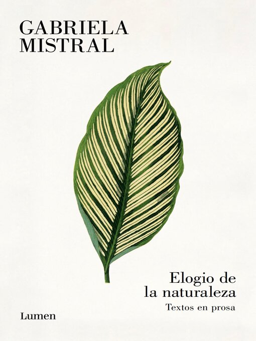 Detalles del título Elogio de la naturaleza de Gabriela Mistral - Disponible